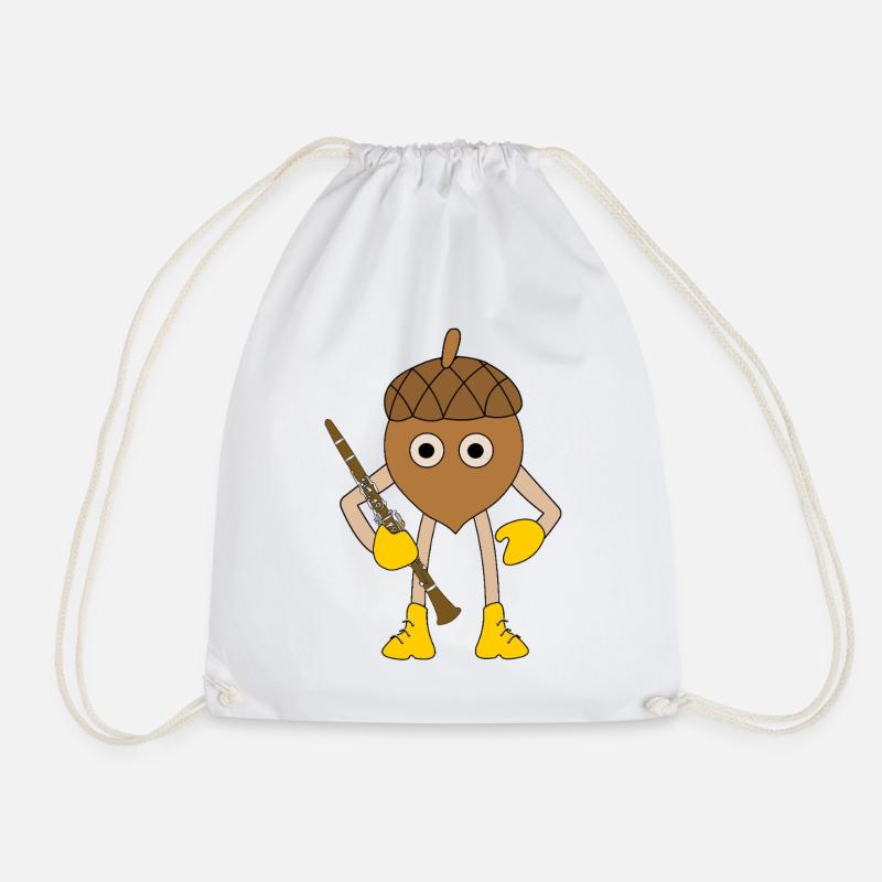 Clarinet Nut - Drawstring Bag - white