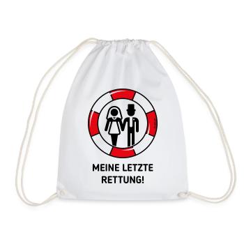Meine Letzte Rettung! (Hochzeit / Brautpaar / POS) - Turnbeutel - Weiß - Vorne