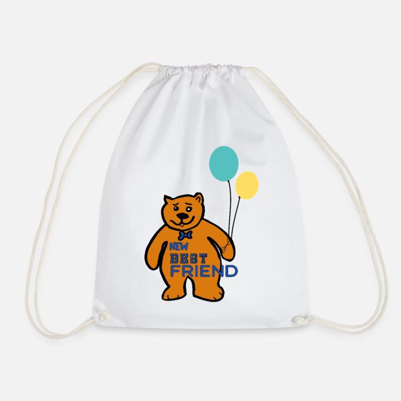 Bär mit Luftballons - Turnbeutel - Weiß