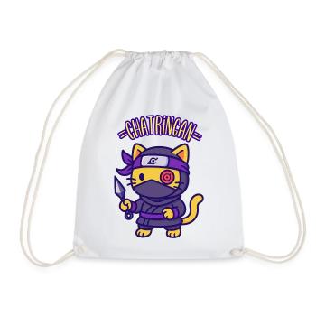 CHATRINGAN - Kawaii Katze Humor - Turnbeutel - Weiß - Vorne