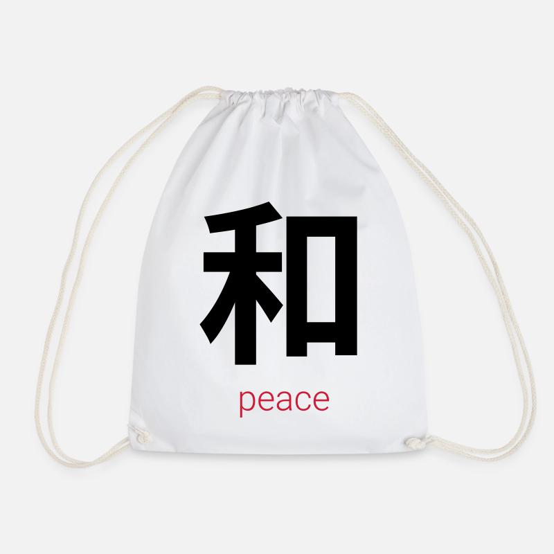 和 – Wa, Japanese Peace - Drawstring Bag - white
