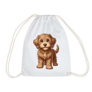 Labradoodle Puppy sweet - Drawstring Bag - white - Front