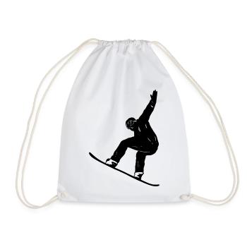 Silhouette minimaliste de snowboard Sports d’hiver - Sac de sport léger - blanc - Devant