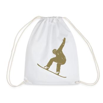 Silhouette minimaliste de snowboard Sports d’hiver - Sac de sport léger - blanc - Devant