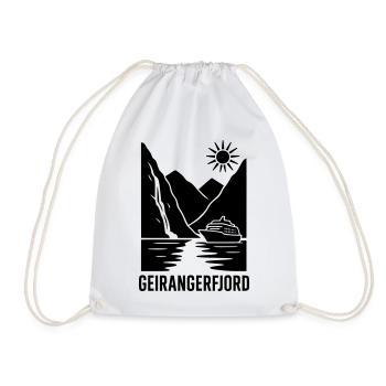 Geiranger Fjord Norway - Drawstring Bag - white - Front