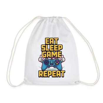 Eat Sleep Game Repeat - Drawstring Bag - white - Front