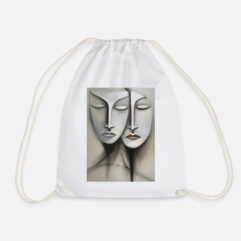 Faces, faces - Drawstring Bag - white