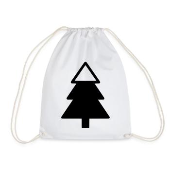 Fir Tree Forest Silhouette - Drawstring Bag - white - Front