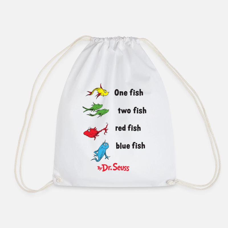 One Fish Two Fish Red Fish Blue Fish Iconic Design - Turnbeutel - Weiß