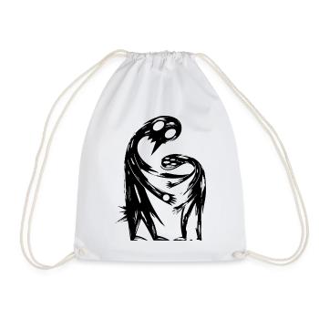 Abstract Figures Hug Creative - Drawstring Bag - white - Front