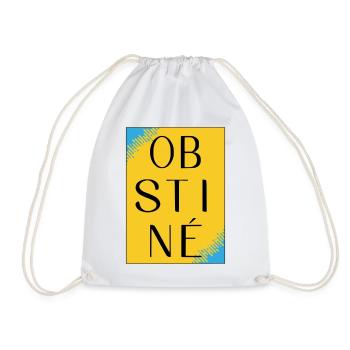 Stubborn in yellow contrast - Drawstring Bag - white - Front