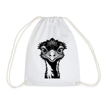 ostrich - Drawstring Bag - white - Front