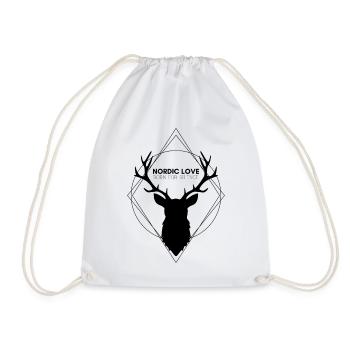 NORDIC LOVE - Born_for_Silence - Drawstring Bag - white - Front