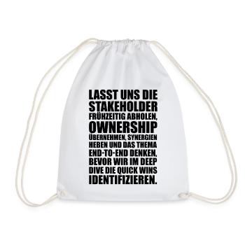 Business Buzzword – Lustiger Meeting Spruch Büro - Turnbeutel - Weiß - Vorne