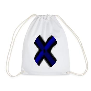 Neon X-Kreuz Blau - Turnbeutel - Weiß - Vorne