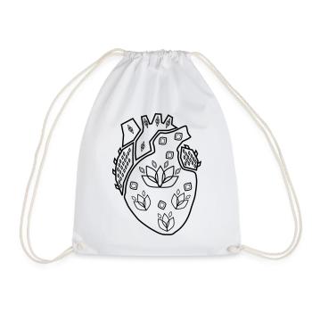 Forme de mon cœur - Noir - Sac de sport léger - blanc - Devant