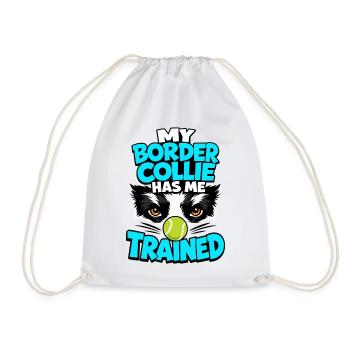 Border Collie hat mich trainiert, lustiges Hundebesitzer-Geschenk - Turnbeutel - Weiß - Vorne