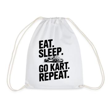 Mange. Dors. Go Kart. Répétez. - Sac de sport léger - blanc - Devant