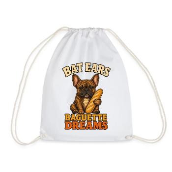 Bat Ears Frenchie Baguette Träume - Turnbeutel - Weiß - Vorne