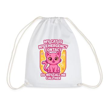 My Cat Is My Emergency Contact - Turnbeutel - Weiß - Vorne