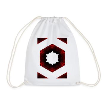Fire Kaleidoscope Hexagon Pattern - Drawstring Bag - white - Front
