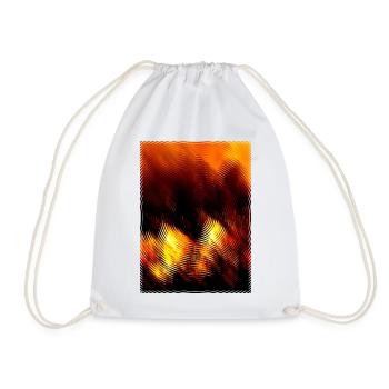 Fire Circle Wave Pattern - Drawstring Bag - white - Front