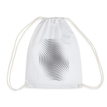 Gray Circle Spiral Zen Pattern - Drawstring Bag - white - Front