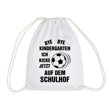 "Kicken auf dem Schulhof" – Der coole Schulstart - Turnbeutel - Weiß - Vorne