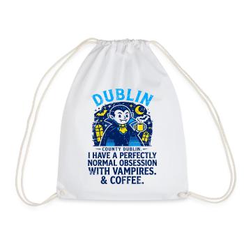 County Dublin Vampire And Coffee Obsession - Turnbeutel - Weiß - Vorne
