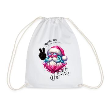 Weihnachtsmann - Fröhliche Weihnachten - Design3 - Turnbeutel - Weiß - Vorne