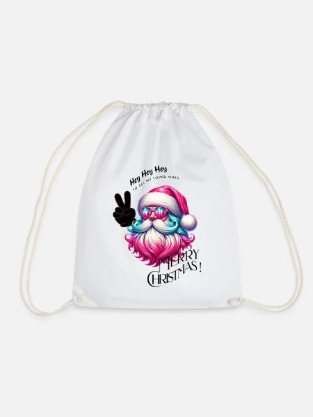 Weihnachtsmann - Fröhliche Weihnachten - Design3 - Turnbeutel - Weiß