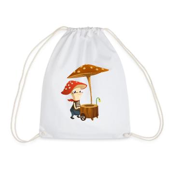 mushrooms mushrooms fungi veggie vegetables vegetables131 - Drawstring Bag - white - Front