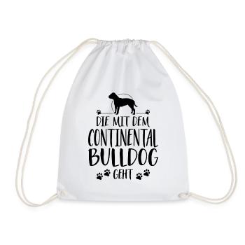 DIE MIT CONTINENTAL BULLDOG GEHT Wilsigns Hunde - Turnbeutel - Weiß - Vorne