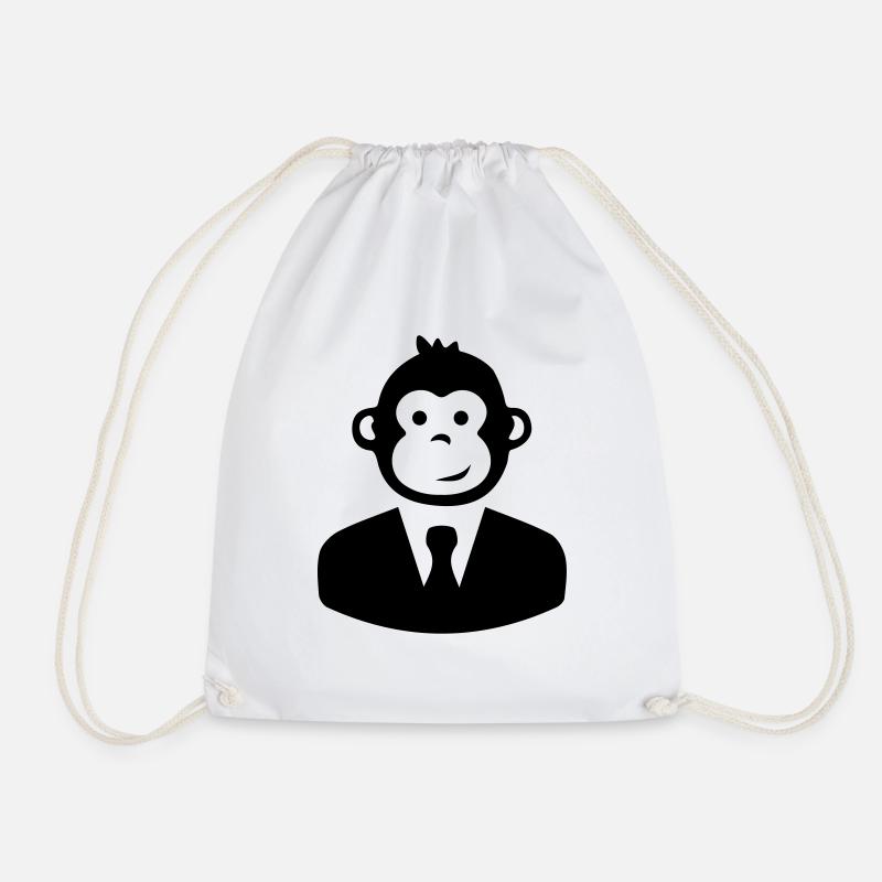 monkey monkey suit - Drawstring Bag - white