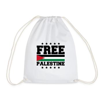 free palestine - Drawstring Bag - white - Front