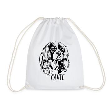 Cavalier King Charles Spaniel loved by a Cavie - Drawstring Bag - white - Front