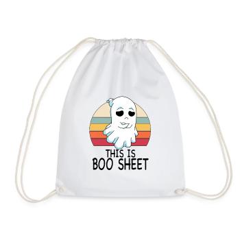 This is Boo Sheet Ghost Retro Halloween Costume - Drawstring Bag - white - Front