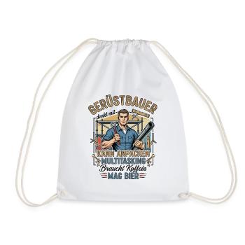 The Scaffolding Builder - Drawstring Bag - white - Front