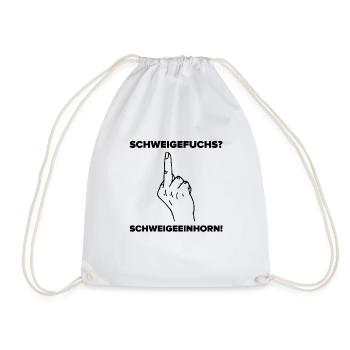 Schweigefuchs schweigeeinhorn Geschenk Lehrer - Turnbeutel - Weiß - Vorne
