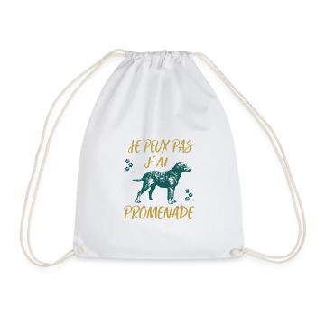 Hundeshirt • Ich gehe • Hundegeschenk - Turnbeutel - Weiß - Vorne