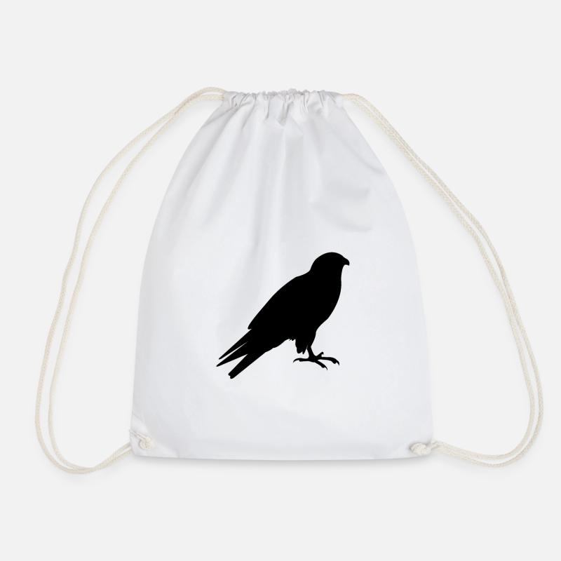Bird Silhouette Birds - Drawstring Bag - white