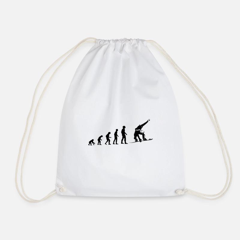 passionate snowboarder - Drawstring Bag - white