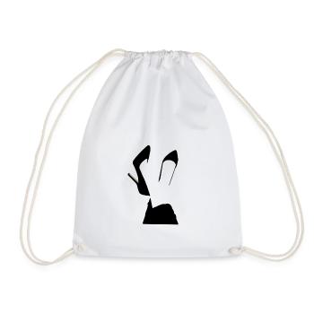 Silhouette de talons hauts – Style glamour - Sac de sport léger - blanc - Devant