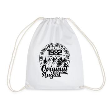1982 August Original: 42 Years Anniversary Gift - Drawstring Bag - white - Front