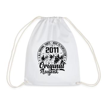 2011 August Original: 13 Years Anniversary Gift - Drawstring Bag - white - Front