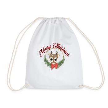 doux renne Noël Rudolf Joyeux Noël - Sac de sport léger - blanc - Devant