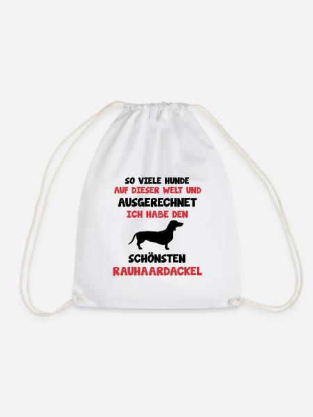 Rauhaardackel Besitzer Geschenk Dackel Teckel - Turnbeutel - Weiß