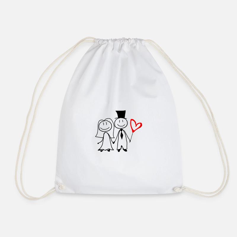 Hochzeitspaar Wedding Junggesellinnenabschied - Turnbeutel - Weiß