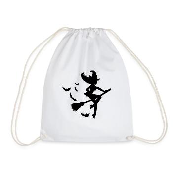 Witch broom - Drawstring Bag - white - Front