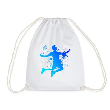 Badminton Player Squash Badminton Men Women - Drawstring Bag - white - Front
